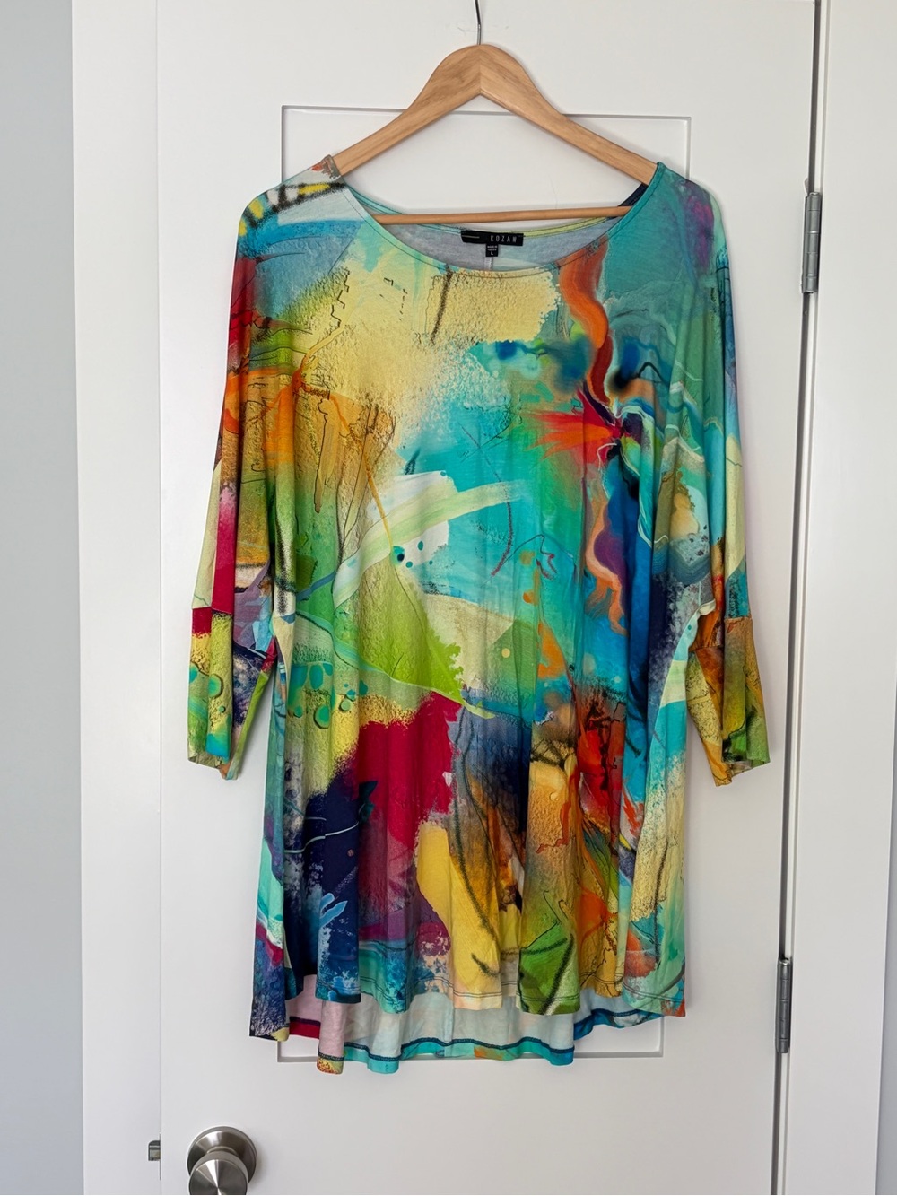 Cezanne Multicolor Abstract Scoop-Neck Tunic